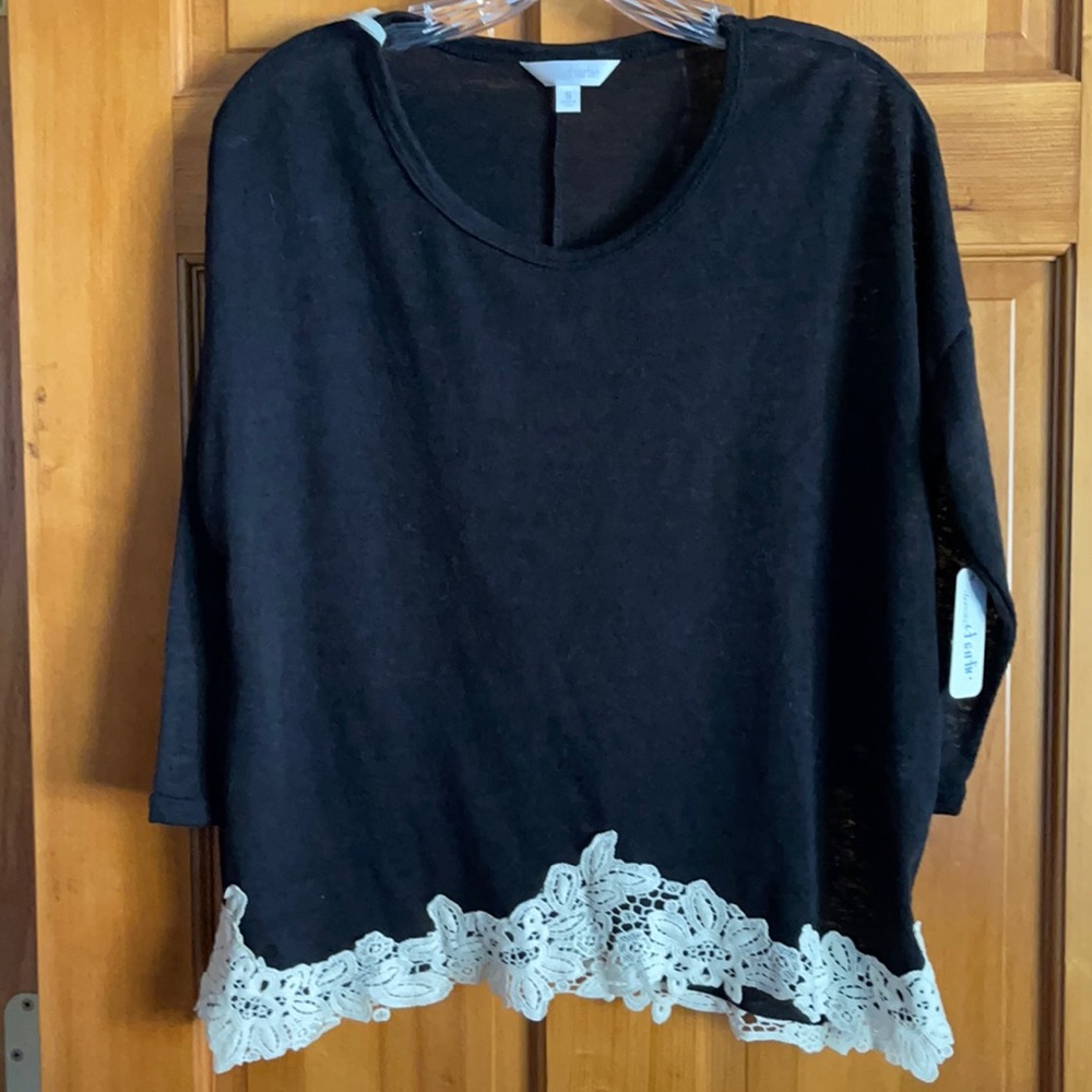 Charming Charlie Women’s Knit Lace Top